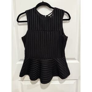 HD In Paris Anthropologie Shirt Womens size Medium Mesh Peplum Goth Witchy Black